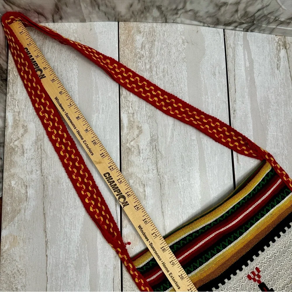 Vintage Multicolor Woven Hobo Tote Bag Boho Festival Fairycore Western Tassels